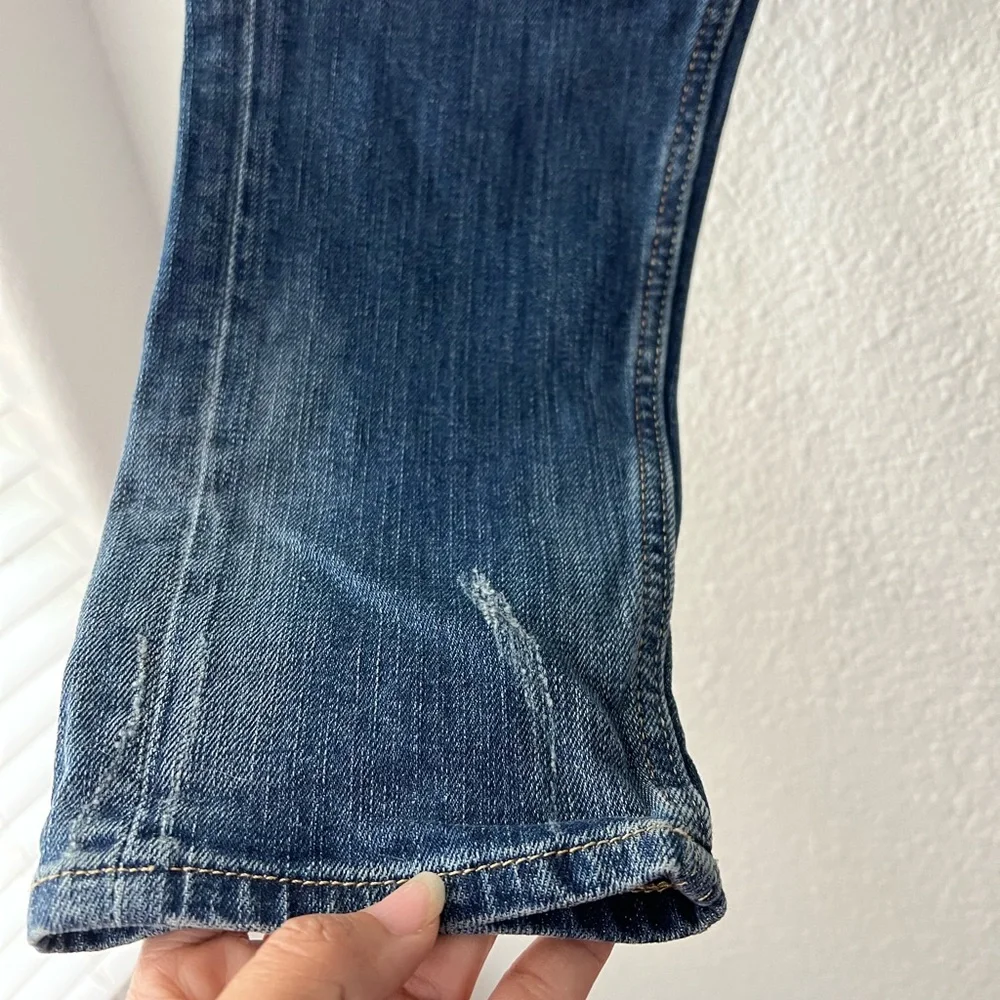 HM L.O.G.G Boyfriend Blue Distress Jeans Size 26.
